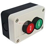 Кнопочный пост GB2-B215, 2-х местный, N/C+N/O - пуск/остановка электрооборудования, IP40/IP65, 10 А, 104Х68х62 мм, открытой установки, черный/серый, кнопка зелёная "START", кнопка красная "STOP"