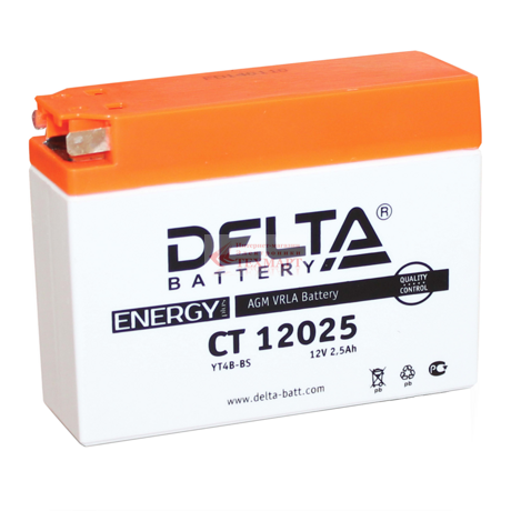 Аккумулятор стартерный Delta CT 12025 12V 2.5Ah