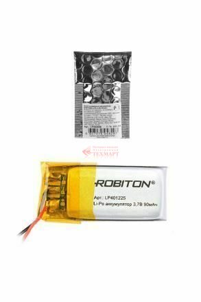 Аккумулятор литий-полимерный ROBITON LP401225 3.7В 90мАч PK1