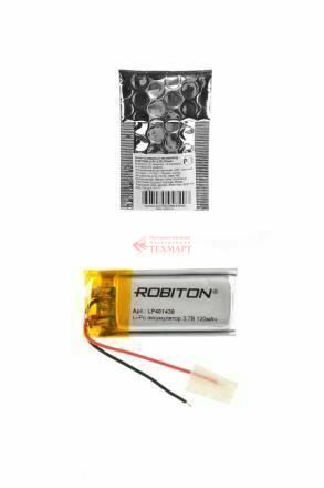 Аккумулятор литий-полимерный ROBITON LP401430 3.7В 120мАч PK1