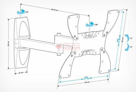 Кронштейн для телевизора Holder LCDS-5046 белый