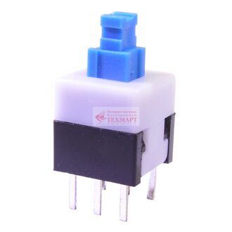 Кнопка ON-ON 8x8 mm PB22E08 0.1A/30VDC 6c с фиксацией