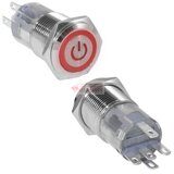 Кнопка антивандальная 16 мм ON-ON Power Logo LED12V 3A_250V 5c IP65 с фиксацией красная_1