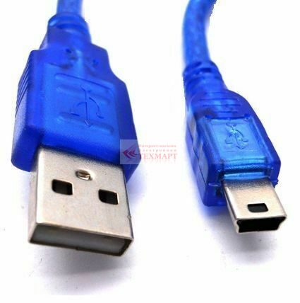 Кабель USB AM - mini USB BM 5pin, 10 м, синий