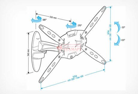 Кронштейн для телевизора Holder LCDS-5025 белый