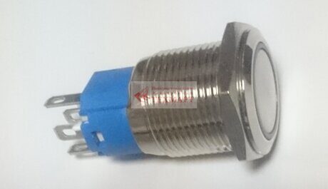 Кнопка JH16-C1 ON-(ON) LED12V антивандальная 3A/250V 5c IP65 без фиксации красная