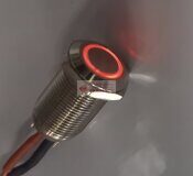 Кнопка антивандальная 12 мм OFF-ON LED12-24V 2A36V 4c IB12C-P IP65 с фиксацией красная_2